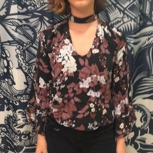 Black and purple blouse